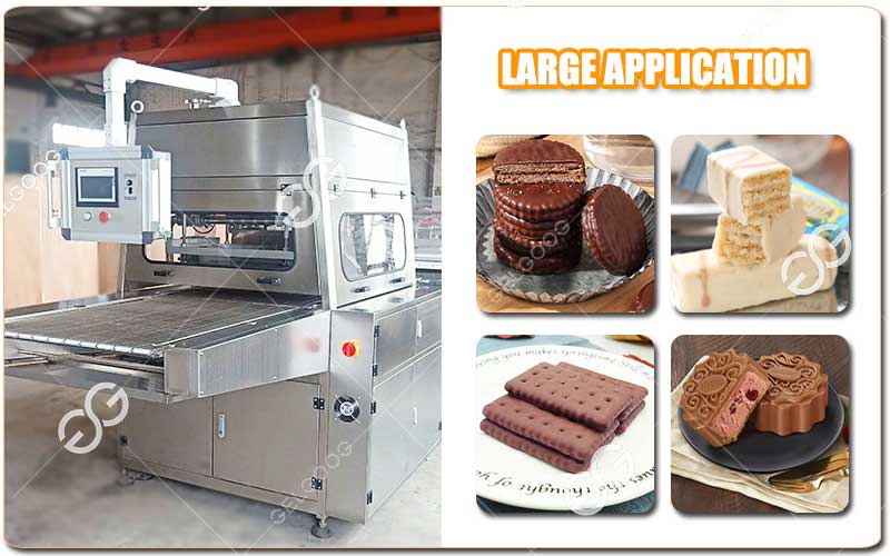 Large Application de la Machine d'Enrobage de Biscuit au Chocolat