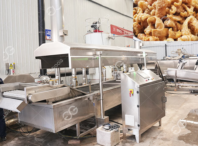 Machine de friture continue pour couennes de porc